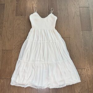 Aritzia Wilfred Creamy White Chiffon Midi Dress